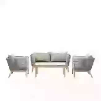 Cataldo Acacia Wood Conversation Outdoor Sofa & 2 Chair Set with Coffee Table 